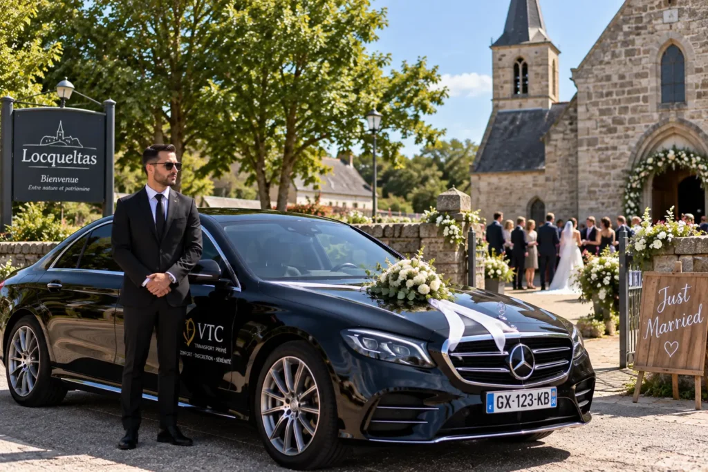 La campagne de Locqueltas, terminus d'une course Hermine Cab au départ de Vannes
